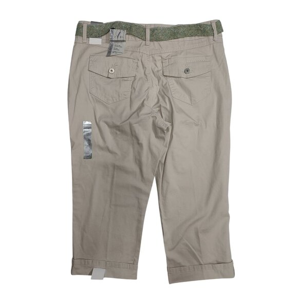 BandolinoBlu Womens Beige Cuffed Capri Pants Size 14 - Picture 2 of 6